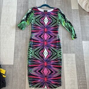 Express Multicolor Geometric Dress